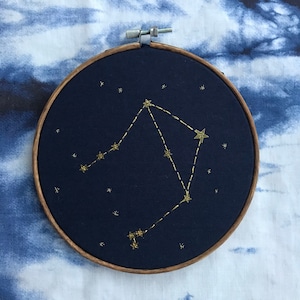 Handmade Embroidered Libra Star Sign Constellation