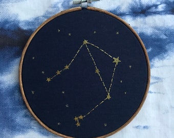 Handmade Embroidered Libra Star Sign Constellation