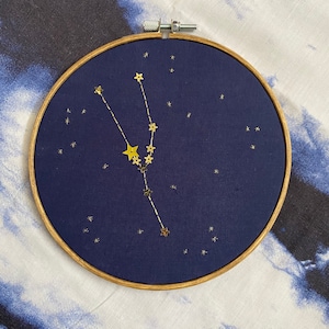 Handmade Embroidered Taurus Star Sign Constellation