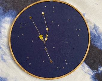 Handmade Embroidered Taurus Star Sign Constellation