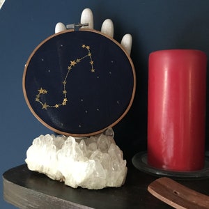 Handmade Embroidered Scorpio Star Sign Constellation image 3