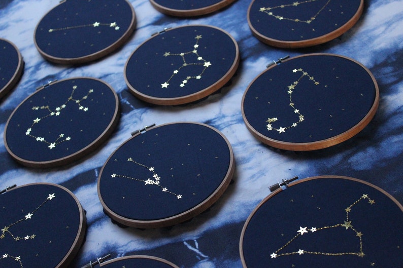 Handmade Embroidered Scorpio Star Sign Constellation image 5