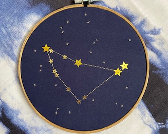 Handmade Embroidered Capricorn Star Sign Constellation