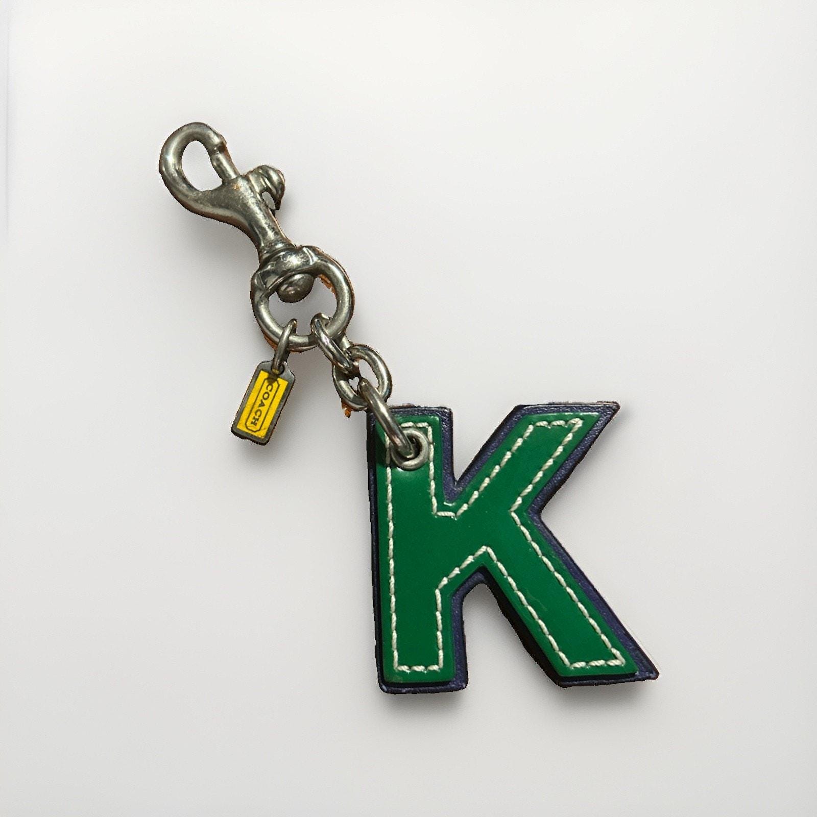 COACH Green Initial K Keychain キーホルダー Coach Letter Charm - Etsy