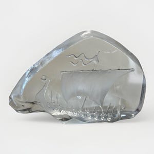 Mats Jonasson Glass Viking Ship - Etsy
