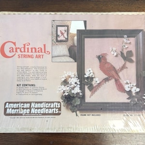 Cardinal String Art Kit NOS VTG 1980 Merribee Needlearts Sealed 11x14 Craft