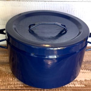 Finel Arabia Seppo Mallat Blue Enamel Pot Set With Lids Mid Century Modern image 6
