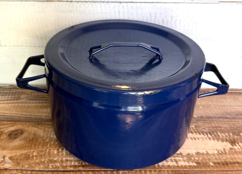 Finel Arabia Seppo Mallat Blue Enamel Pot Set With Lids Mid Century Modern image 6