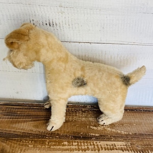 Vintage 1940s Steiff Fox Terrier Mohair Dog Germany 11&quot; Long