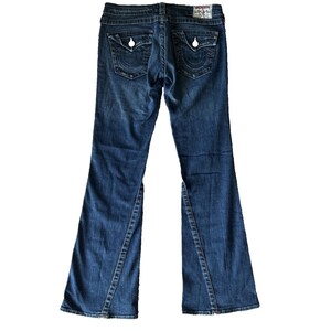 True Religion Y2K Bridget Jeans Womens 29 Low Rise Flare Denim Stitch USA Made image 2