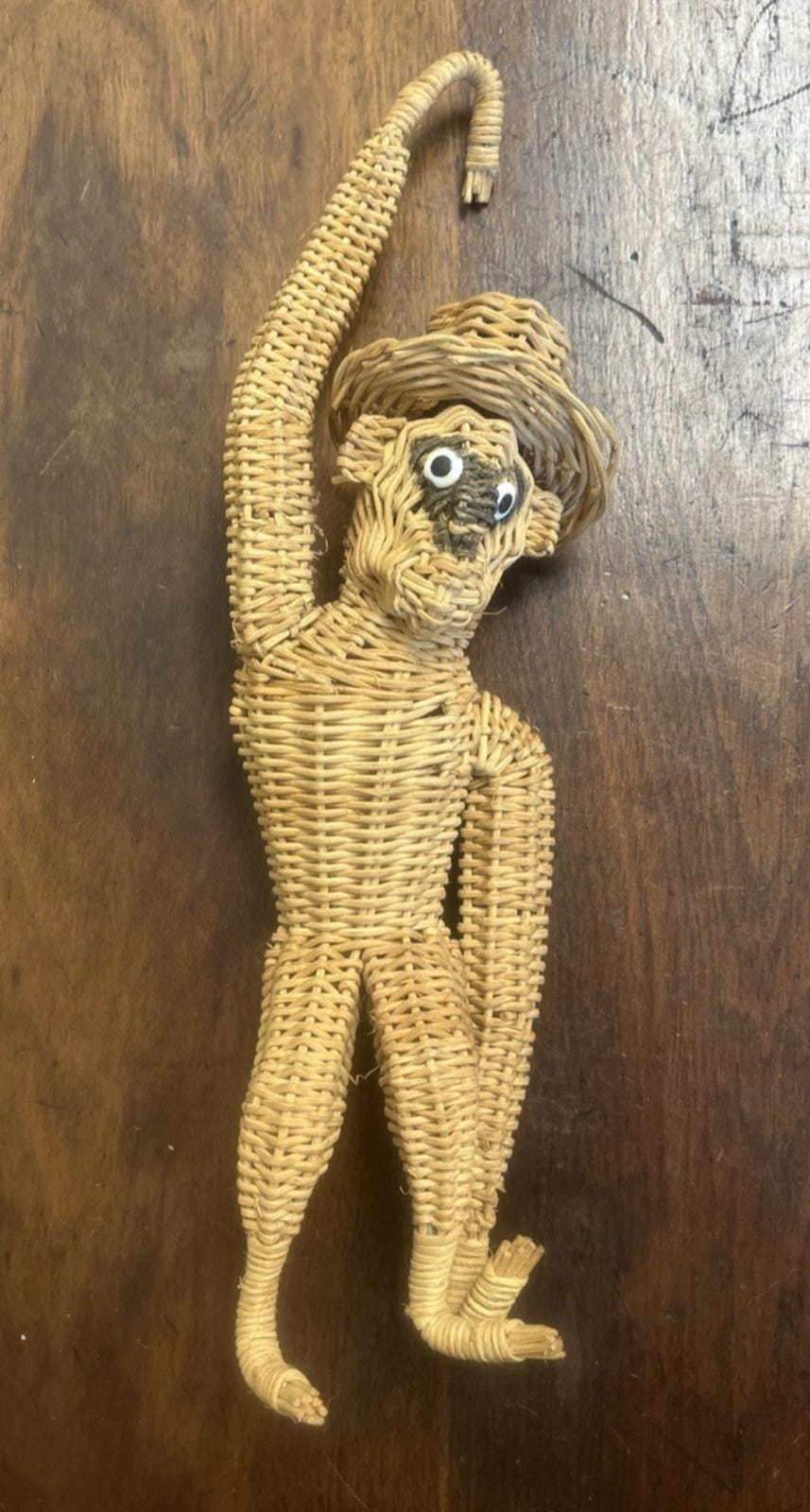 70s USA アメリカ 雑貨 ラタン 籐 モンキー 猿 人形 Vintage Wicker Hanging Monkey - Etsy