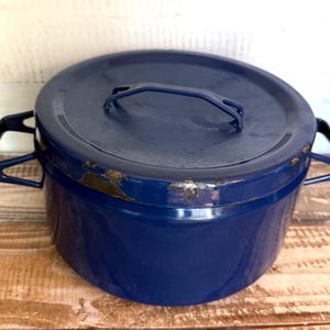 Finel Arabia Seppo Mallat Blue Enamel Pot Set With Lids Mid Century Modern image 2