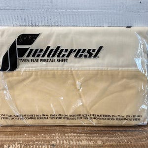 Vintage New Old Stock Fieldcrest Yellow Twin Flat Fine Percale Sheet Retro