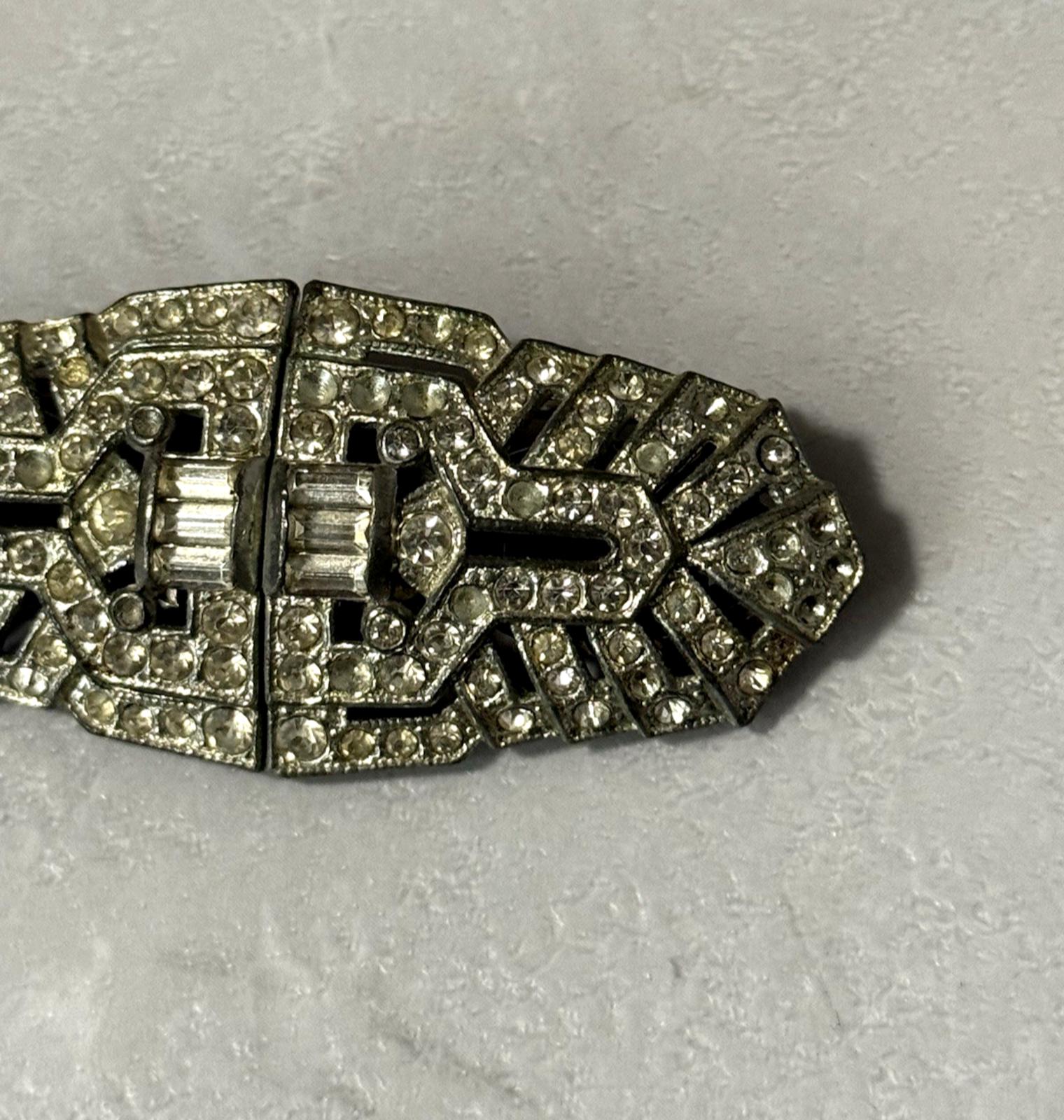 Coro Duette Rhinestone Brooch Art Deco Convertible Dress  display picture 2