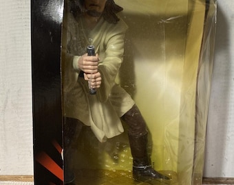 Star Wars Qui Gon Jinn Figure 1999 Applause Mega Collectible New In Box Vintage
