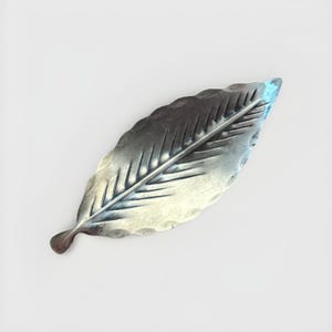 Vintage Sterling Silver Leaf Brooch Pin STUART NYE 925 Modern 3&quot;