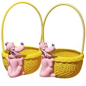 Disney Pluto Blow Mould Ostern Korb Set Rosa Gelb 14 Zoll
