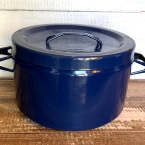 Finel Arabia Seppo Mallat Blue Enamel Pot Set With Lids Mid Century Modern image 7