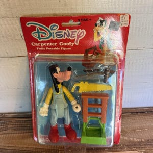 New in Box Vintage Disney Carpenter Goofy Poseable Figure