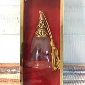 Vintage 1999 Gorham Bell with Christmas Tree Ornament in Box - Rare