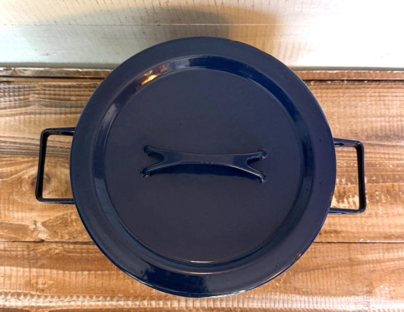 Finel Arabia Seppo Mallat Blue Enamel Pot Set With Lids Mid Century Modern image 10