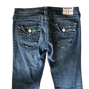 True Religion Y2K Bridget Jeans Womens 29 Low Rise Flare Denim Stitch USA Made image 6