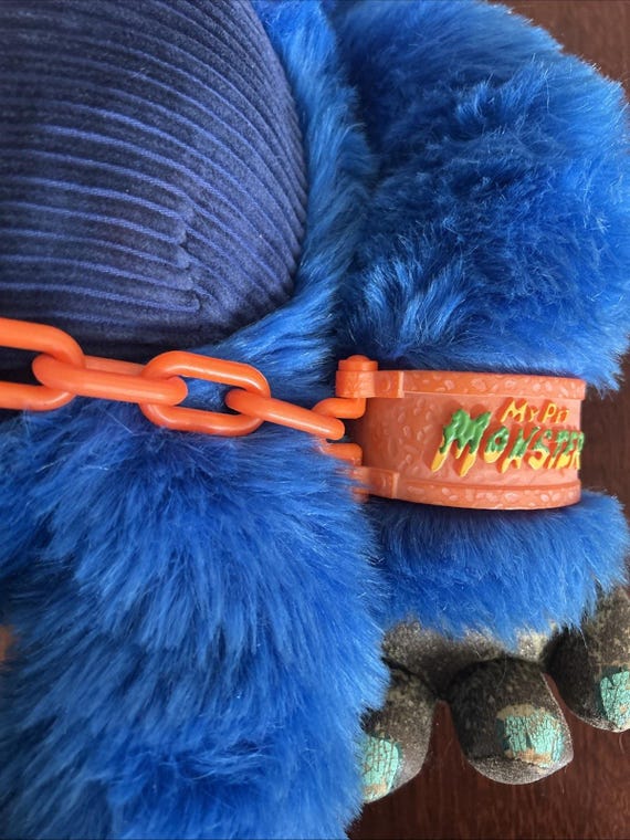 My Pet Monster Plush Amtoy 1986 Original Handcuffs 80s Toy