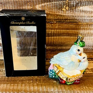 Vintage 2000 Christopher Radko Love Birds Our First Christmas Ornament in Box