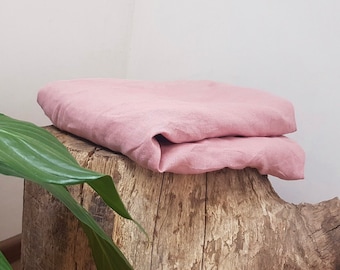 Pink LINEN SHEET - Dusty rose linen sheet - Natural bedding - Organic bedding - Linen sheets - Full size - King size - Queen size