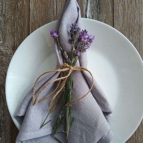Lilac Linen Napkins Napkins Set Bulk Tableware Wedding Decor Etsy