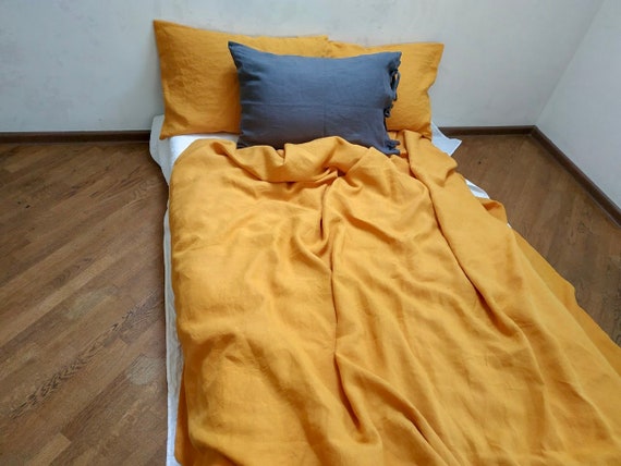 Mustard Linen Duvet Cover Comforter Cover Quilt Cover Etsy