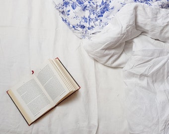 White linen SHEET SET - Natural bedding - Organic bedding - Rustic bedding - Linen sheets - Full size bedding - King size - Queen size
