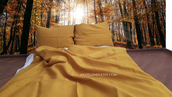 Mustard Duvet Cover Yellow Duvet Cover Natural Organic Etsy