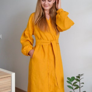 13145 Mustard Wrap Dress