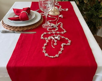 Linen table  runner- 100% Natural  Tableware Rustic  Farmhouse Table decor Linen placemats Wedding linens Valentine's Day