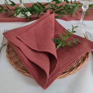 Terrakotta Leinen Servietten Set Bulk Geschirr Hochzeit Dekor Leinen Tischsets Hochzeit Leinen Tischsets Hochzeit Leinen Weihnachten Servietten Geschenk Thanksgiving Day