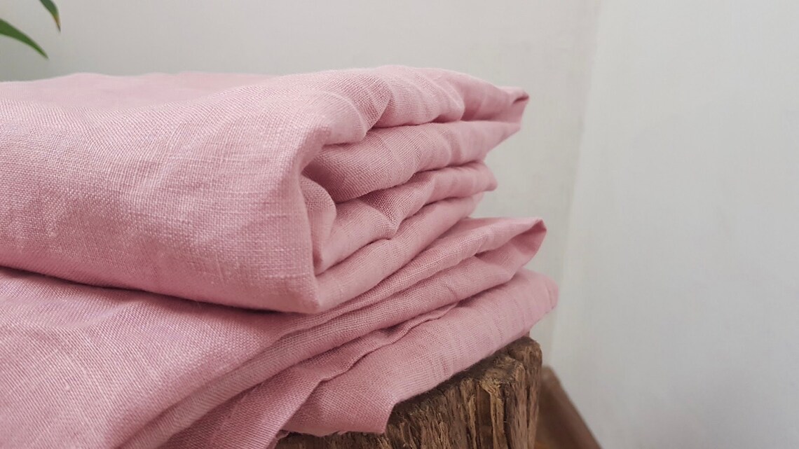 Pink LINEN SHEET Dusty rose linen sheet Natural bedding Etsy