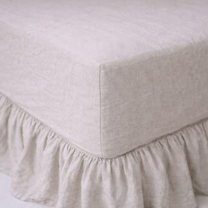 Leinen Spannbettlaken- Stein gewaschen natürliche Bettwäsche-Twin Full Queen King Größen, Weihnachtsgeschenk