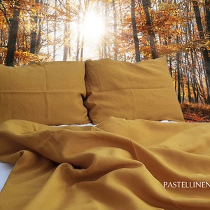 Mustard DUVET COVER - Yellow duvet cover -  Natural - Organic - Linen duvet cover - Linen bedding - Full - King - Queen - Twin