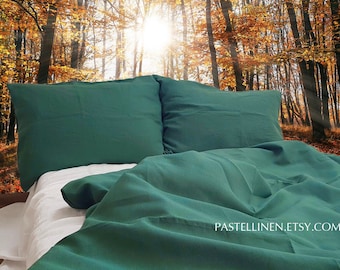 Green Comforter cover, EMERALD duvet cover, New home owner gift
