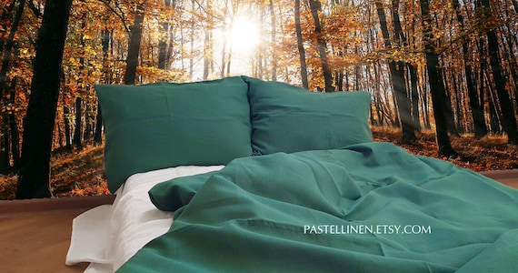 Green Comforter Cover Emerald Duvet Cover New Home Owner Etsy