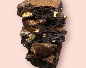 Brownies de chocolate triples grandes hechos a mano, cumpleaños, aniversario, golosina, regalo, boda, niños, Pascua, baby shower, único