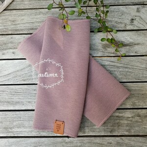 STULPEN made of alpine fleece in mauve, dark old pink with thumb hole cuddly label made of artificial leather image 4