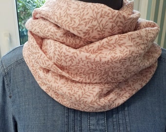 Weicher Loop rose / altrosa Musselinloop Windelstoff  Blätterranken