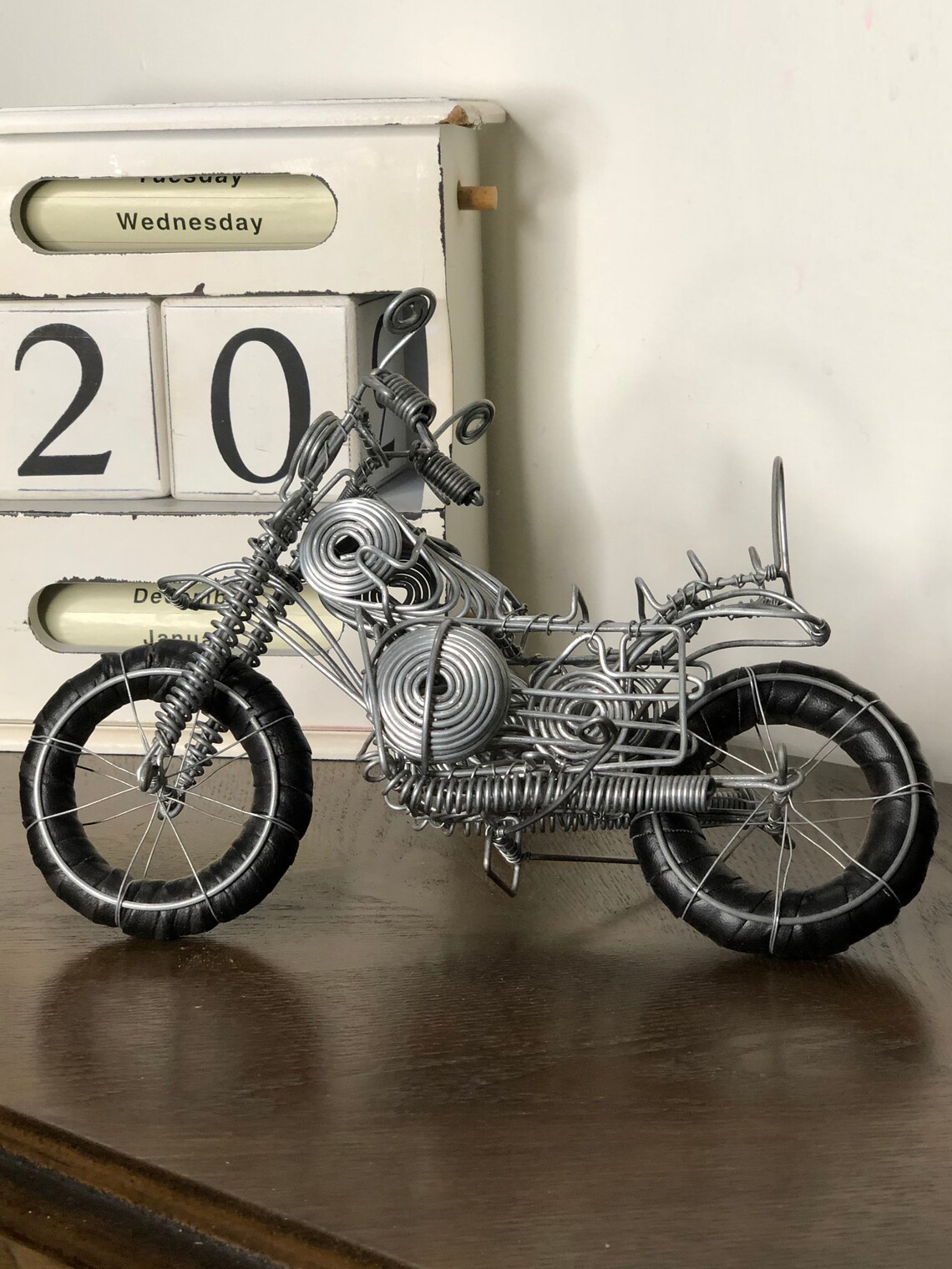 Motorcycle Metal Wire Art Sculpture | Etsy