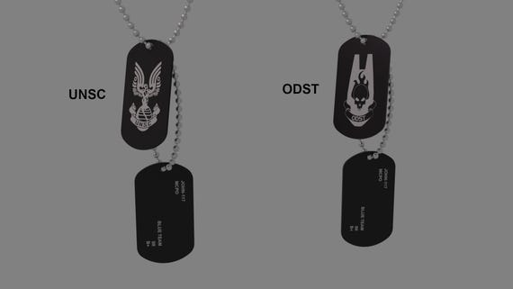 Custom Halo Cosplay Metal Dog Tags - Personalized Laser Etched