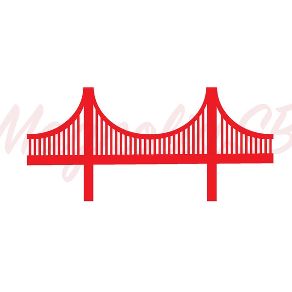 Golden Gate Bridge SVG, Bridge DXF, Bridge Clipart, cutting, San Francisco, California, Bridge vector, Golden Gate shape, Bridge silhouette