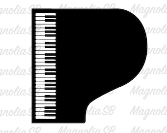 Piano Silhouette Clipart, Music (svg, dxf, png, eps) (Digital Download)
