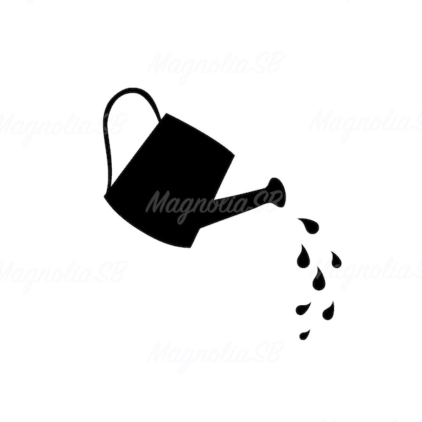 Watering Can SVG, cut file for cricut, Watering Can cutting, gardening, watering can PNG, dxf, Water Drops svg, Watering Can silhouette