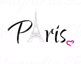 Paris Eiffelturm SVG Clipart: Herz-Symbol (digitaler Download)